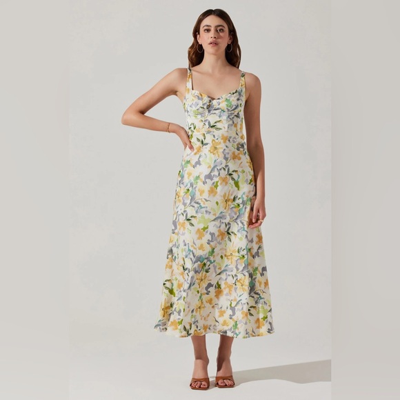 ASTR the Label Floral Corset Satin Dress XS - Picture 6 of 13